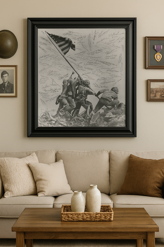 Iwo Jima Officer Signed Photograph 16"x20" Contemporary Frame